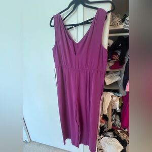 J.Jill Magenta V-Neck Jumpsuit – Size L (NWOT)